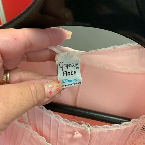 Vintage JC Penny Pink Night Gown Set sz S EUC - Picture 7 of 10